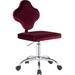 Office Chair with Leaf Shape Back and Metal Star base, Red