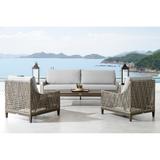 Grenada 4 Piece Outdoor Grey Fabric & Wicker Seating Set