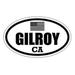 Gilroy CA California Santa Clara County Stealthy Subdued Old Glory US Flag Oval Euro Decal Bumper Sticker 3M Vinyl 3 x 5