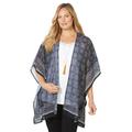 Plus Size Women's Scarf Print Kimono by Catherines in Black And White Print (Size 4X/5X)