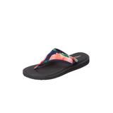 Wide Width Women's The Sylvia Soft Footbed Thong Sandal by Comfortview in Tropical Leaf (Size 9 W)