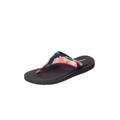 Wide Width Women's The Sylvia Soft Footbed Thong Slip On Sandal by Comfortview in Tropical Leaf (Size 8 W)