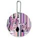 Zebra Stripes Pink Purple Orange Round Luggage ID Tag Card Suitcase Carry-On