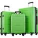 3 Piece Luggage Sets with Dual Spinner Wheels, Expandable Carry on Suitcase with TSA Lock, Lightweight Hardside Luggage Set: 20in 24in 28in, Spinner Heavyweight Suitcase for Traveling, Green, S6602