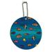 Pixel Tropical Ocean Fish Pattern Round Wood Luggage Card Suitcase Carry-On ID Tag