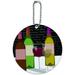 Wine Glasses and Bottles Merlot Shiraz Pinot Round Luggage ID Tag Card for Suitcase or Carry-On