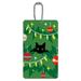 Black Cat Hiding in Christmas Tree Luggage Card Suitcase Carry-On ID Tag