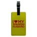 I Love My Spanish Husband Rectangle Leather Luggage Card Suitcase Carry-On ID Tag