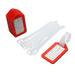 Travel Suitcase Bag Backpack Red White Hard Plastic Address Information ID Name Labels Luggage Holder Tag 10 Pcs