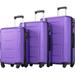Abody Expanable Spinner Wheel 3 Piece Luggage Set ABS Lightweight Suitcase with TSA Lock