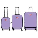Nuki 010000 Front Accessible Luggage Lightweight Spinner Set, Purple - 3 Piece