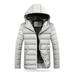 Clearance! Winter Men Thick Jacket Comfortable Fashionable Casual Men Cotton Solid Color Outwear Hooded Jacket Coats Male Clothing