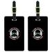 Zombie Outbreak Response Team Gasmask Skull Red Luggage Tags ID, Set of 2