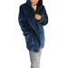 Safus Wearable Blanket Hoodie in Thick Fleece Jacket with Pocket - Blue - Small/Medium Size - for Women and Men, Warm and Cozy