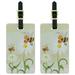 Bumble Bees and Ladybugs on Daisies Flowers Luggage Tags Suitcase ID, Set of 2