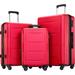 MEROTABLE!Clearance 3 Piece Luggage Sets Expandable Spinner Wheel ABS Durable Suitcase Double Wheels TSA Lock