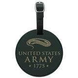 U.S. Army Vintage United States Army Logo 1775 Round Leather Luggage Card Suitcase Carry-On ID Tag