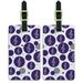 Graphics and More Treble Clef Music Musical Note Sound White on Purple Luggage Suitcase Carry-On ID Tags Set of 2