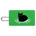 Black Cat Sitting on Feathers Luggage Card Suitcase Carry-On ID Tag