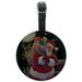 Christmas Holiday Santa Chimney Magic Round Leather Luggage Card Suitcase Carry-On ID Tag