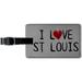 I Love St Louis Written on Paper Leather Luggage ID Tag Suitcase Carry-On