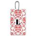 Graphics and More Letter L Initial Damask Elegant Red Black White ID Card Luggage Tag