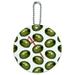 Martini Green Olive Pattern Round Luggage ID Tag Card Suitcase Carry-On