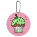 Mint Chocolate Cupcake Round Luggage ID Tag Card Suitcase Carry-On