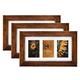 Kusso Box of 2 Clifton Series Brown Solid Wood Photo Frame for 3 Photos 6x4 Inch / 10x15cm Collage Multi Frame - YCT1318BN/3