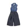 Knit Works Jumpsuit: Blue Stripes Skirts & Jumpsuits - Size 8