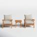Birch Lane™ Summerton Seating Group w/ Cushions Natural Hardwoods/Teak in White | Outdoor Furniture | Wayfair 0DD581ABF7A644F4B344EE9CBD80E013