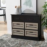 Rosecliff Heights Spuyten 6 Drawer Accent Chest Wood in Black/Brown | 26 H x 31 W x 12.5 D in | Wayfair 619F3E13449944AA9BCBFC0323F62620