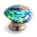 Orren Ellis Abalone Shell Wine Stopper Stone in Blue/Gray/Yellow | 3.5 H x 3.5 W x 1.75 D in | Wayfair D9551A371E664A0F9B91BDA499765902