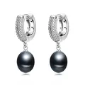 Boucles d'oreilles en argent regardé 925 pour femmes boucles d'oreilles créoles en perles d'eau