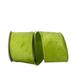 Reliant Ribbon - 93347W-204-10F Plush Velvet With Dupioni Backing Wired Ribbon Lime 4 Inch 10 Yards