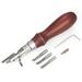 5 in 1 Pro Stitching Groover and Creasing Edge Beveler DIY Leathercraft Sets Sew & Crease Leather Wood & Steel Hand Tool