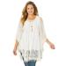 Plus Size Women's AnyWear Stretch Lace Poncho by Catherines in White (Size 0X/1X)