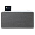 Pure Evoke Home All-In-One Musiksystem für Zuhause (DAB+/UKW Radio, Internetradio, Podcasts, Spotify Connect, Bluetooth, CD, klappbares Farbdisplay) Cotton Weiß