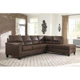 Multi Color Sectional - Signature Design by Ashley Navi 117" Wide Faux Leather Sofa & Chaise Faux Leather | 39 H x 117 W x 91 D in | Wayfair