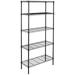 GoDecor 5-Tier Iron Shelf Wire Rack Shelf Adjustable Unit Garage Kitchen Storage Organizer Black