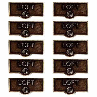 10 Switch Plate Tags LOFT Name Signs Labels Cast Brass | Renovator's Supply