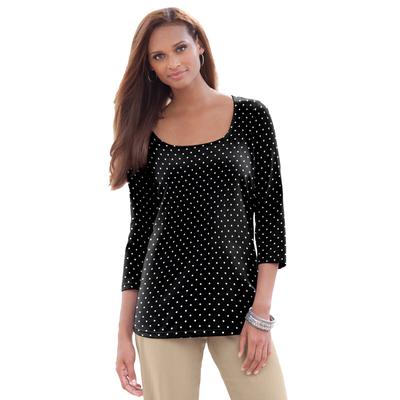 Plus Size Women's Stretch Cotton Scoop Neck Tee by...