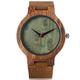 OIFMKC Wooden Watch Wooden Watches Quartz Watch Men Bamboo Modern Wristwatch Analog Nature Wood Fashion Soft Leather Creative Birthday Gifts,Green dial
