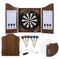 Engelhart - Wooden Dart Cabinet + Sisal Target + 2 Sets of 18 g Darts (Brown)