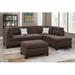 Brown Sectional - Latitude Run® Exekias 104" Wide Chenille Reversible Corner Sectional w/ Ottoman Chenille | 35 H x 104 W x 75 D in | Wayfair