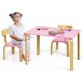 Goplus - Ensembles de Tables et Chaises en Bois, Meuble Bebe Ergonomique Inclus 2 Chaises, Table