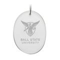 Ball State Cardinals 2.75'' x 3.75'' Glass Oval Ornament