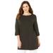 Plus Size Women's Suprema® Boatneck Tunic Top by Catherines in Black (Size 6X)