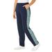 Plus Size Women's French Terry Motivation Pant by Catherines in Navy Waterfall Space Dye (Size 4X)