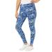 Plus Size Women's Knit Legging by Catherines in Navy Watercolor Floral (Size 5XWP)